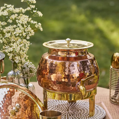 Copper water dispenser set