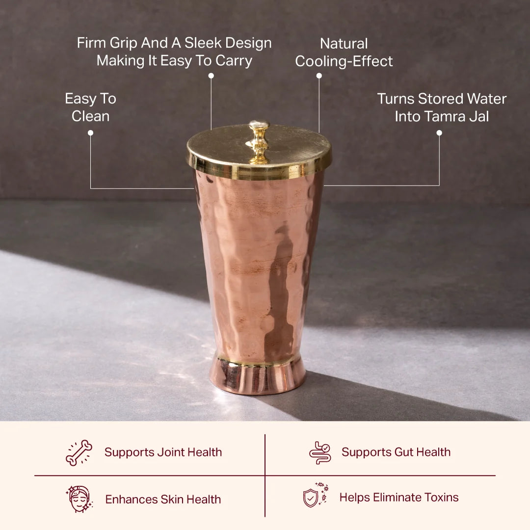 Copper water dispenser set
