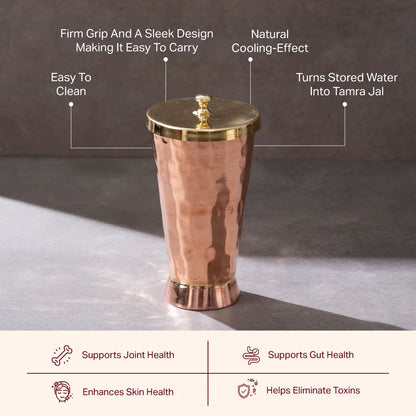 Copper water dispenser set