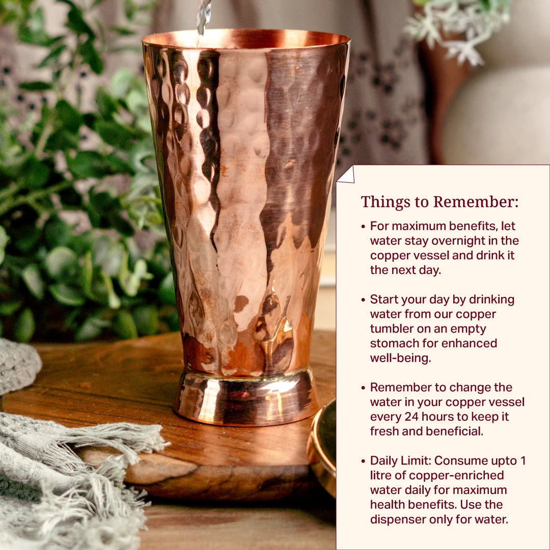 Copper water dispenser set